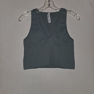 Athleta Aurora Ribbed V-Neck Crop Top Size Large